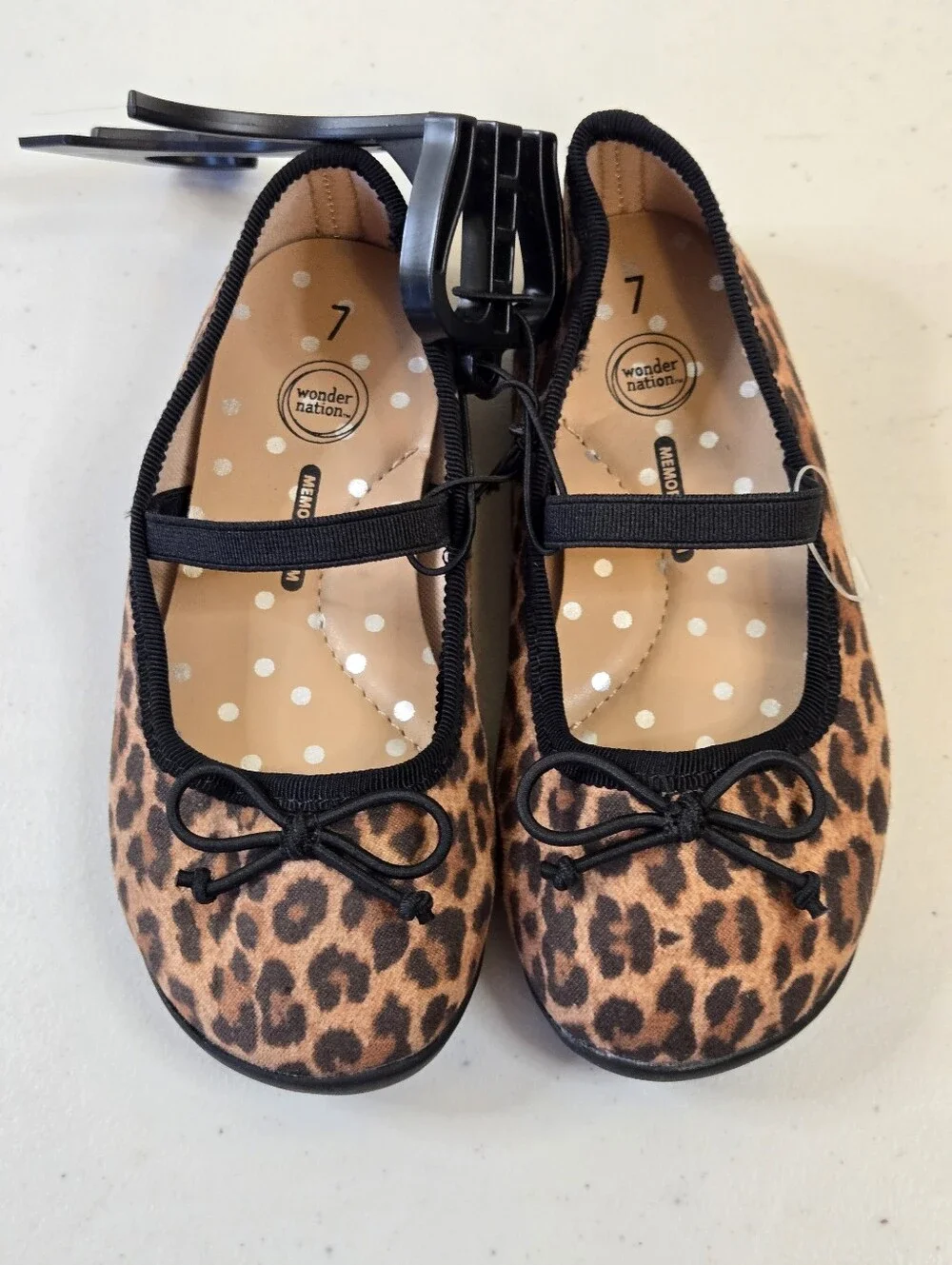 NWoT Wonder Nation Leopard Print Mary Jane Ballet Flats Brown Black Kids Size 7